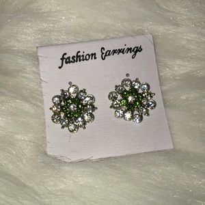 New Crystal and green earrings